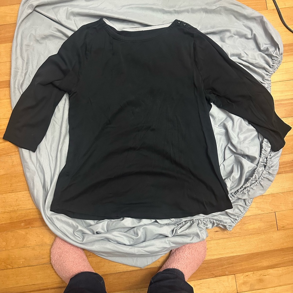 Charter Club Classic Black Long Sleeve Top